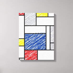 Garabatos minimalistas de Mondrian De Stijl Arte m