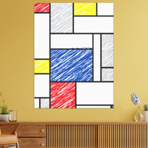 Garabatos minimalistas de Mondrian De Stijl Arte m