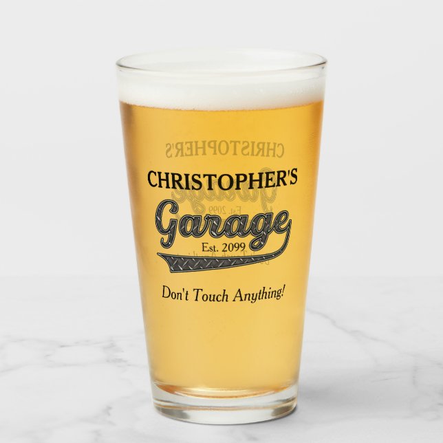 Garage No Toques Nada De Beer Pint (Anverso (lleno))
