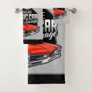 Garaje de coche clásico de cabra roja personalizad
