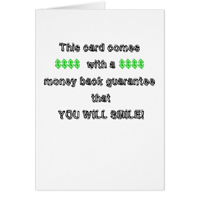 Garantía del reembolso del dinero (Frente)