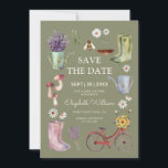 Garden Baby Shower Guardar la tarjeta de fecha<br><div class="desc">Los elementos del jardín de la ducha bebé ahorran la tarjeta de cita. Perfecto para las duchas de primavera y verano.</div>