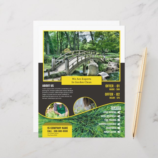 Garden Care Service Flyer Template (Anverso/Reverso In Situ)