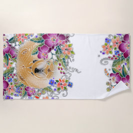 GARDEN DANCE chow toalla de playa fondo blanco