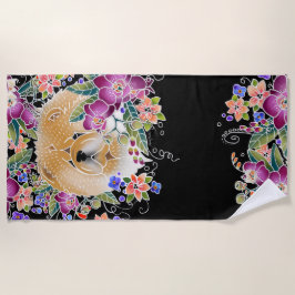 GARDEN DANCE chow toalla de playa fondo negro