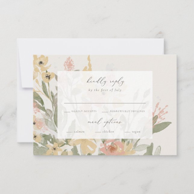 Garden Flourish RSVP con menú (Anverso)