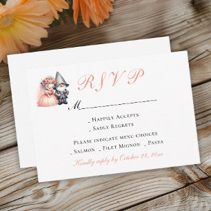 Garden Gnome Wedding RSVP   Naranja Woodland Summe