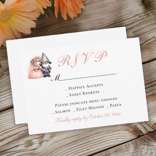 Garden Gnome Wedding RSVP | Naranja Woodland Summe (Subido por el creador)
