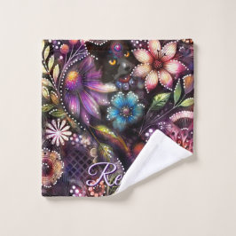 Garden Kitty Cat Floral Abstract Personalized