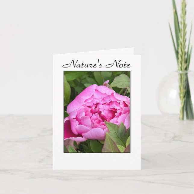 GARDEN PEONY PHOTO FLORAL NOTE CARD (Anverso)