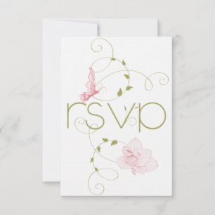 Garden Wedding Pink Lilies RSVP