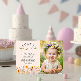 Garden Wildflower 1er cumpleaños Tarjeta de agrade