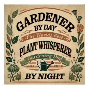 Gardener por día Poster Glossy personalizable