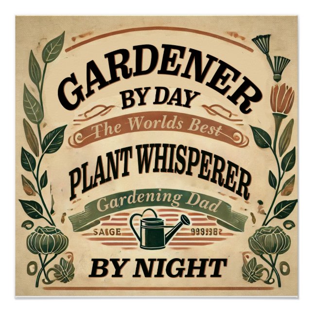 Gardener por día Poster Glossy personalizable (Anverso)