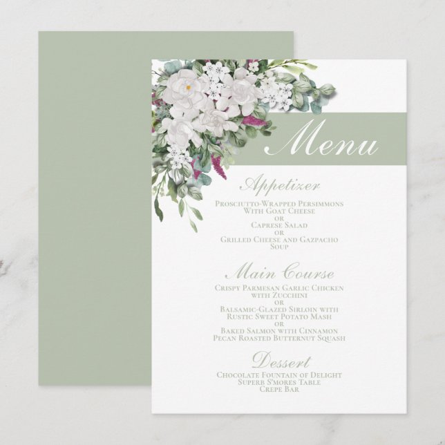 Gardenia / Menú de sabanas de Snapdragon de 4,5" x (Anverso / Reverso)