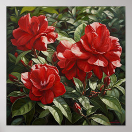 Gardenia roja Flores Poster de impresión de arte