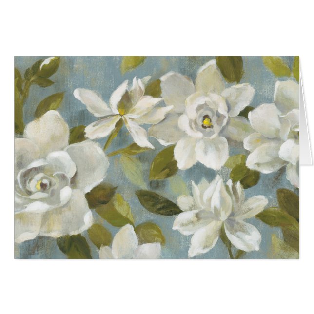 Gardenias en azul de la pizarra (Anverso (Horizontal))