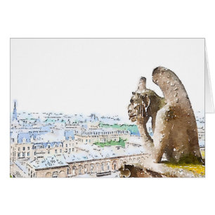 Gargoyle acuarela de Notre Dame