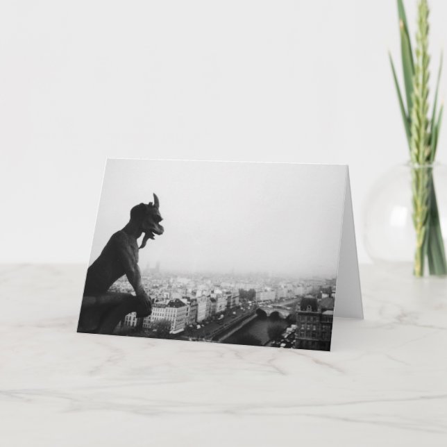 Gargoyle sobre la ciudad, tarjeta de felicitación (Anverso)