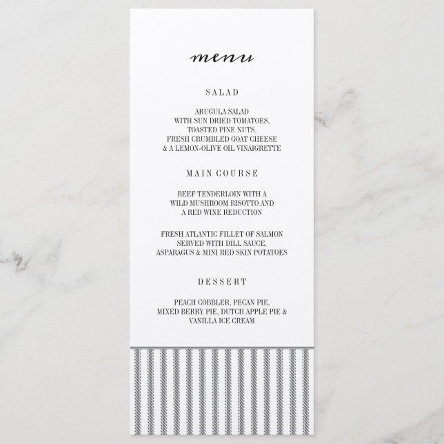 GARLAND GREENS BODA MENU (Anverso)