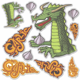Garlic Dragon Pegatina Set
