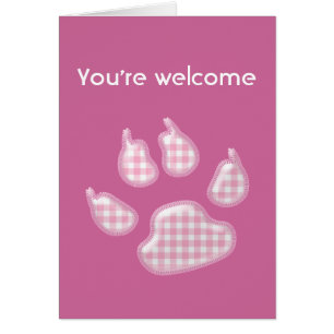 garra de perro de gingham - rosa