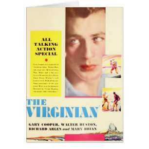 Gary Cooper 1929 La tarjeta de color Virginiana