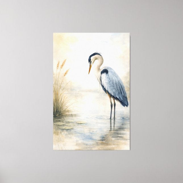 Garza del Mar Quiet | Garza Azul | Lienzo Estirado (Anverso)