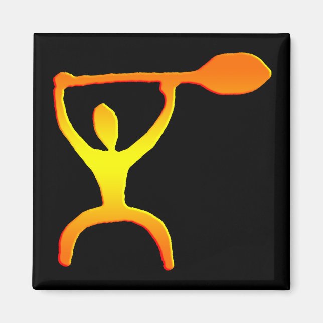 Gasolina de remo hawaiano petroglifo - imán (Frente)