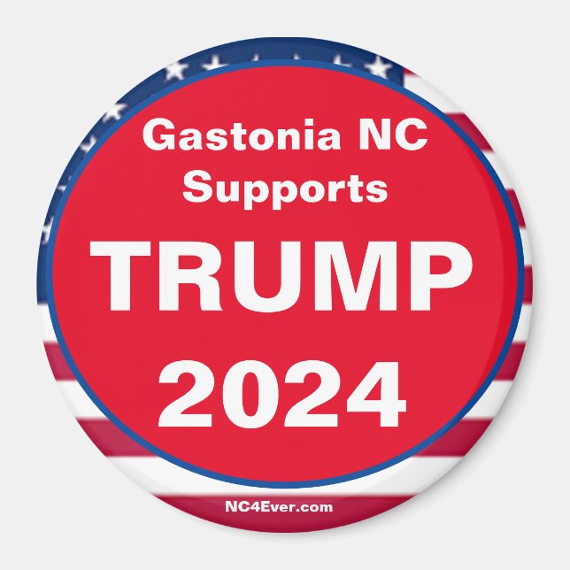 Gastonia NC Admite el imán patriótico TRUMP 2024 (Frente)