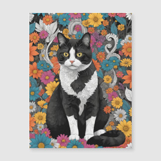 Gata entre las flores