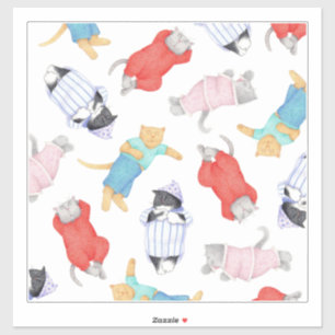 GATAS PIJAMAS Calcomanía de vinilo 14x14