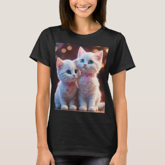 Gatita negra de las camisetas de las mujeres