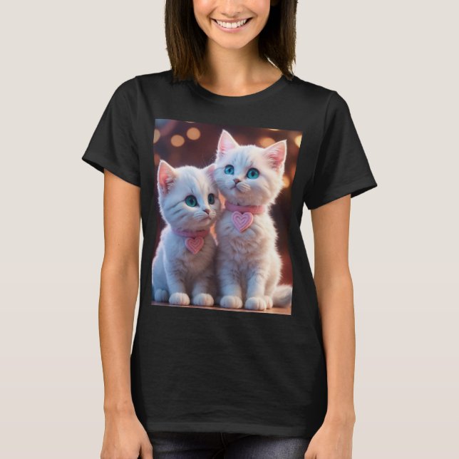 Gatita negra de las camisetas de las mujeres (Anverso)