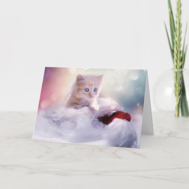 Gatito a la tarjeta de Navidades de rescate (Anverso)