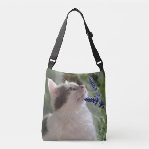 Gatito Adorable en la bolsa de crucería del jardín