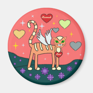 Gatito alado con imán Personalizado del corazón