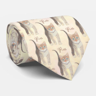 Gatito Atigrado Con Corbata De Texto