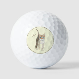 Gatito Atigrado Con Texto Pelotas de Golf
