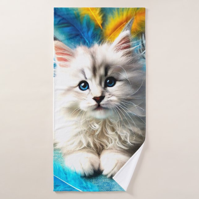 Gatito blanco (Toalla de baño)