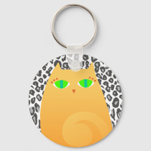 Gatito bonito del jengibre en la onza - llavero