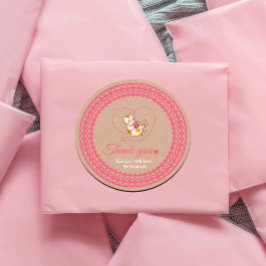 Gatito Con Corazón Crochet Gracias Pegatina