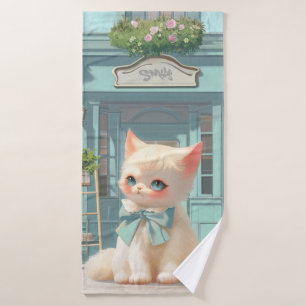 Gatito con sabor suave y azul en pastelería