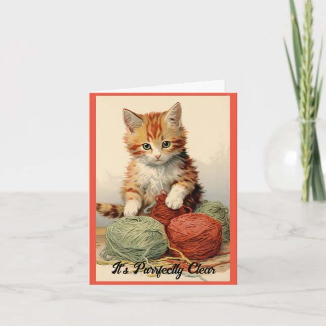 Gatito con tarjeta de felicitación de cumpleaños p (Anverso)