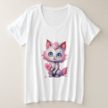 Gatito Corazón – Camiseta de Gato Pastel Kawaii