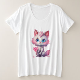 Gatito Corazón – Camiseta de Gato Pastel Kawaii