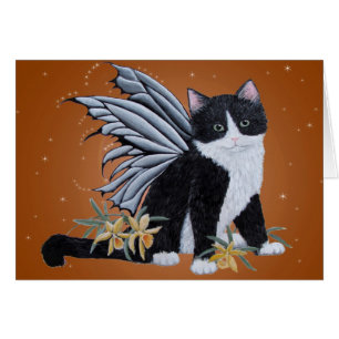 Gatito de hadas negras y blancas