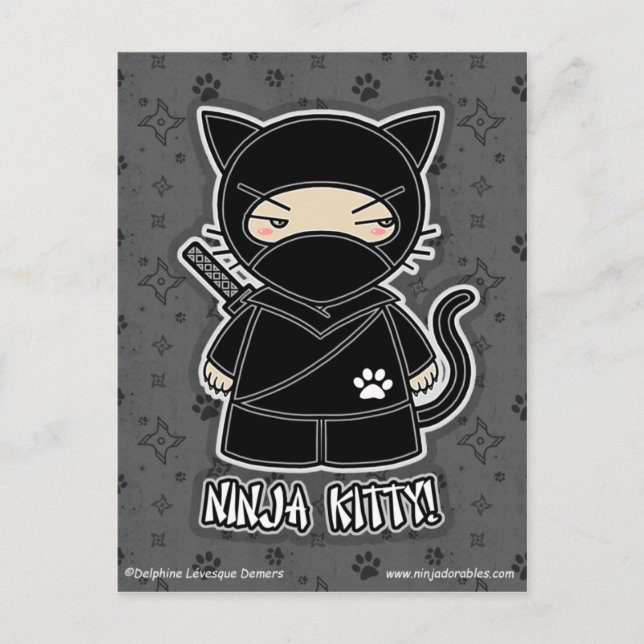 ¡Gatito de Ninja! Postal (Anverso)