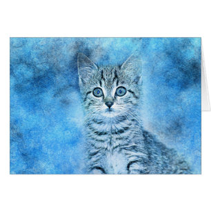 Gatito de Tabby Azul Resumen Acuarela
