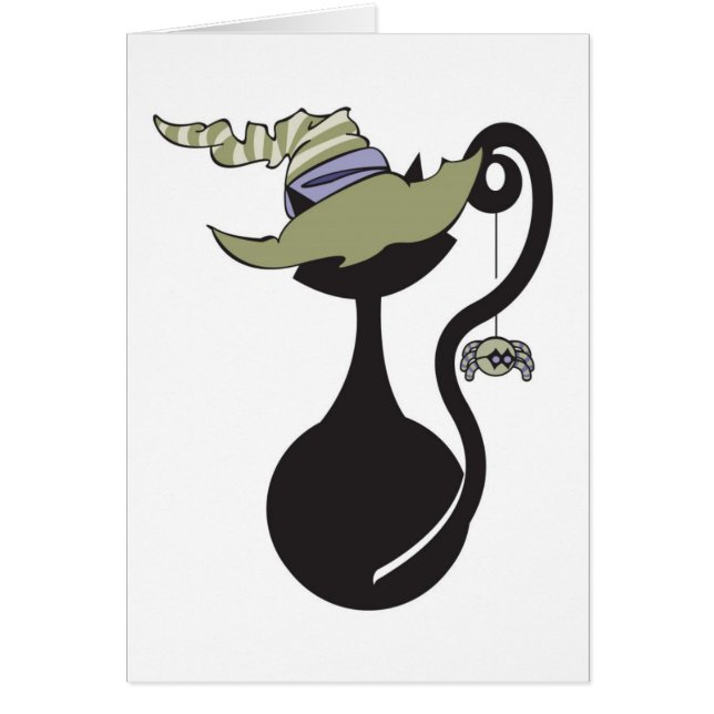 Gatito de Witchy en tarjeta verde del gorra (Frente)